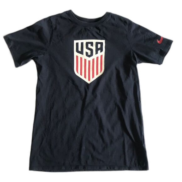 Nike USA Crest Tee Athletic Cut Youth XL Navy Blue / Red / White SS Soccer EUC! - Picture 2 of 9